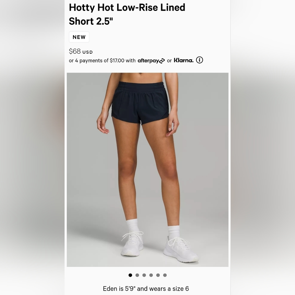 Hotty Hot Low-Rise Lined Short 2.5" Size 6 Navy Blue
